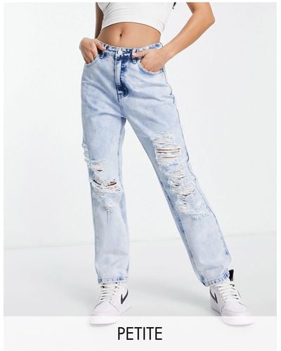 Missguided Wrath Jeans With Distressed Detail - Blue