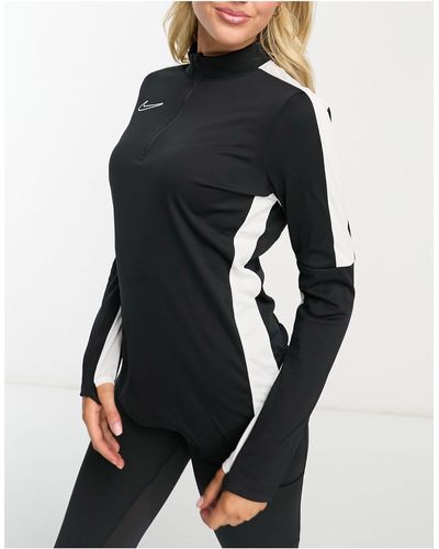 Nike Football Academy dri-fit - top da allenamento nero con pannelli e zip corta