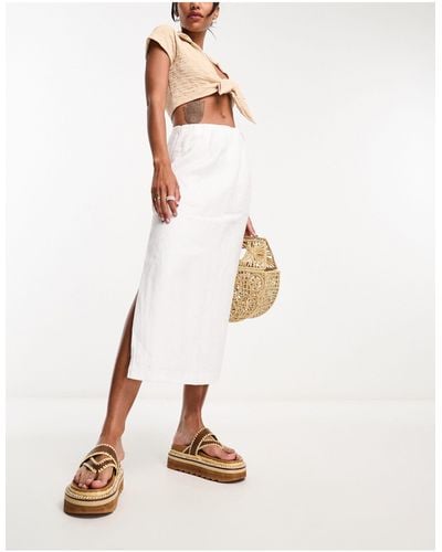 Abercrombie & Fitch Linen Skirt - White