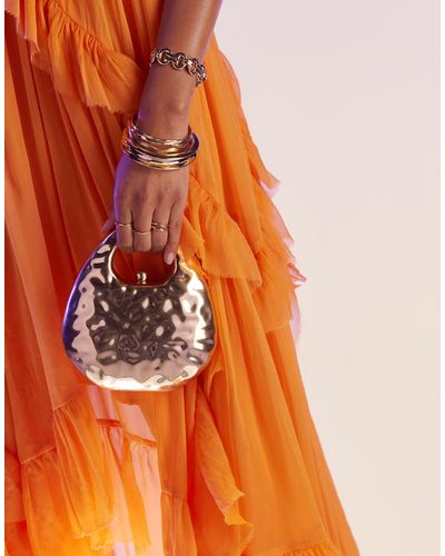 ASOS – gehämmerte clutch - Orange