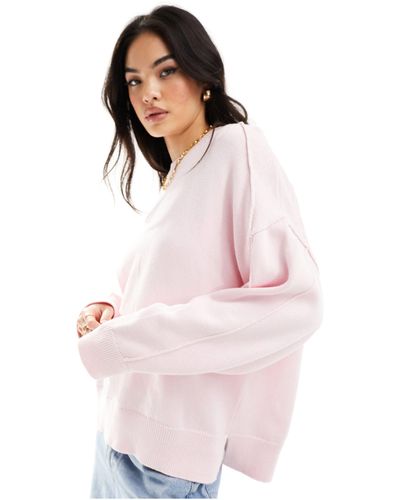 ASOS Crew Neck Oversized Sweater - Pink