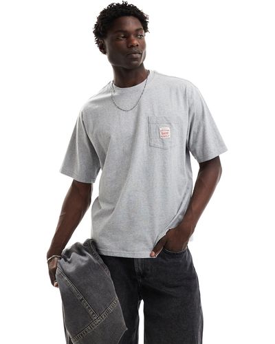 Levi's T-shirt ample avec poche style workwear - chiné - Gris