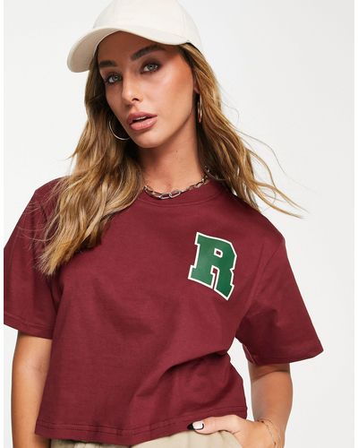 Russell Cropped Short Sleeve T-shirt - Red