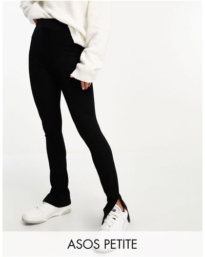 ASOS Asos Design Petite legging With Side Split - Black
