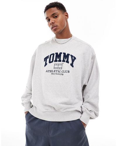 Tommy Hilfiger – kastiges unisex-sweatshirt - Grau