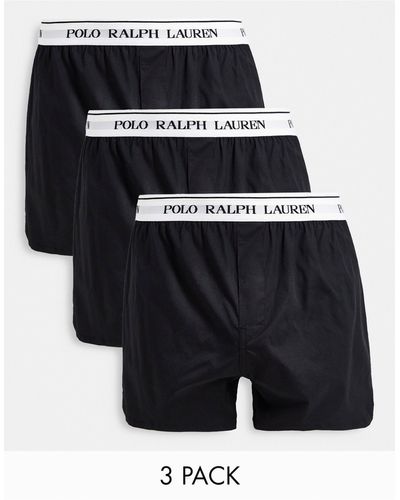 Polo Ralph Lauren 3 Pack Woven Boxers - Black