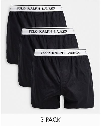 Polo Ralph Lauren Set Van 3 Geweven Boxershorts - Zwart