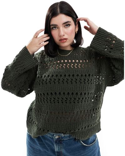 ASOS Asos Design Curve Sweater With Open Stitch - Black
