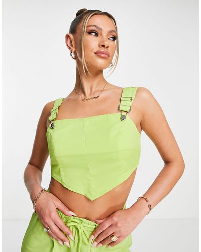I Saw It First Corset Top With Buckle Detail Co-ord - Green