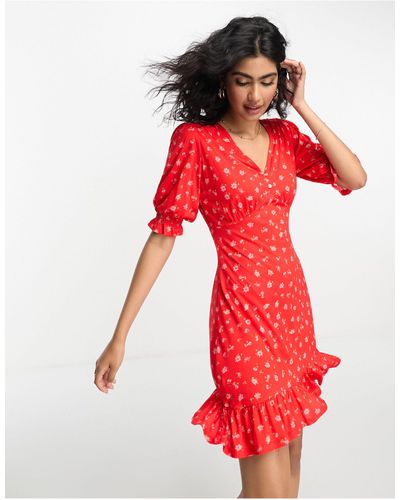 French Connection Printed Jersey Mini Dress - Red