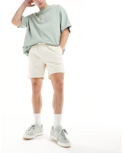 Weekday Olsen - pantaloncini regular fit beige - Bianco