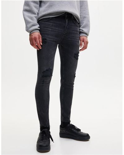 Pull&Bear Jeans super skinny premium neri - Blu
