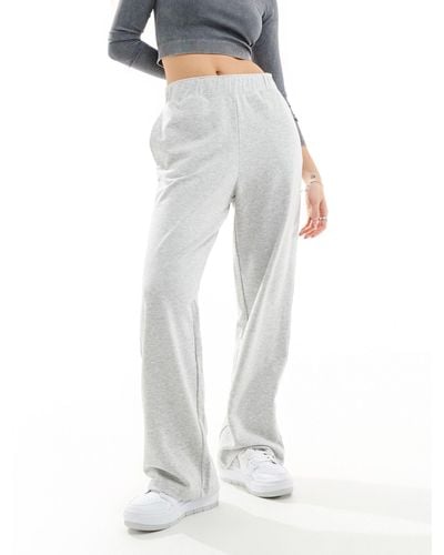 Monki Pull On Relaxed Leg Lounge Trousers - White
