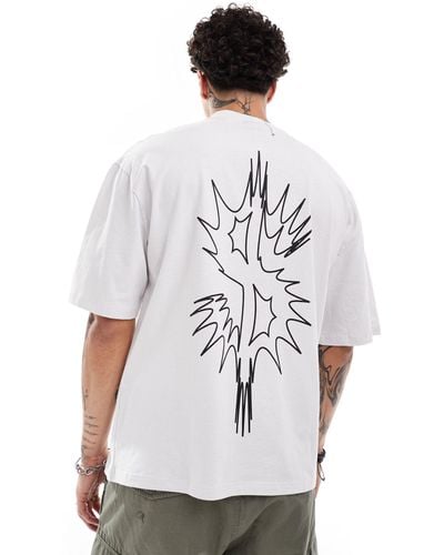 Collusion Oversized Graphic Logo T-shirt With Dollar Sign Back Print - White