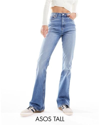 ASOS Asos Design Tall Flared Jeans - Blue