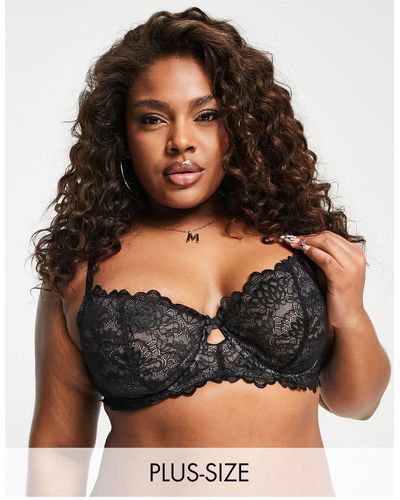 Yours Lace Underwired Bra - Black