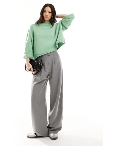ASOS Crew Neck Cropped Sweater - Green