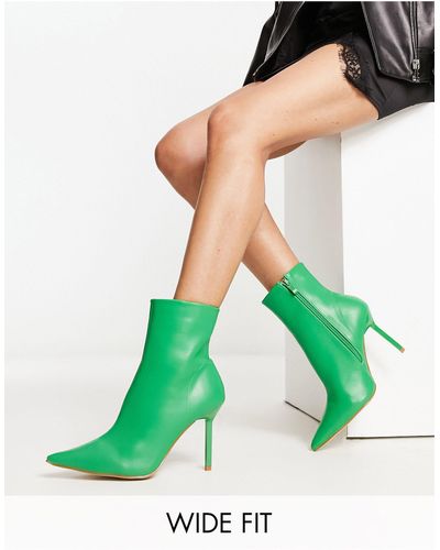 Raid Wide Fit Tamrya Stiletto Ankle Boots - Green
