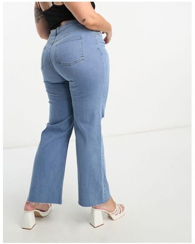 Yours Ripped Wide Leg Jean - Blue