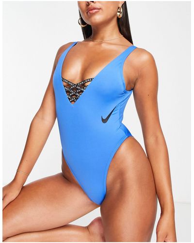 Nike Icon Sneakerkini One Piece Swimsuit - Blue