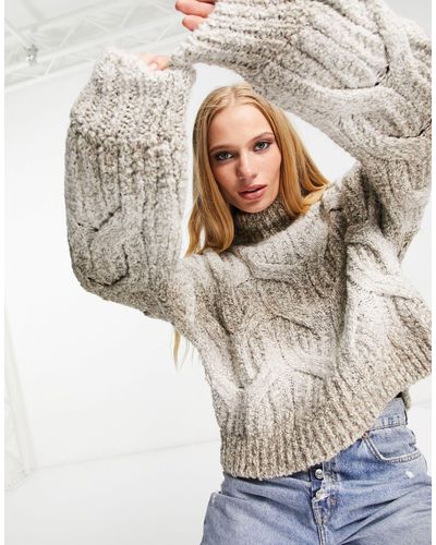 EDITED Ombre Cable Knit Jumper - Grey