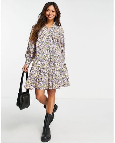 Y.A.S Mini-jurk Met Ruches En Bloemenprint - Meerkleurig