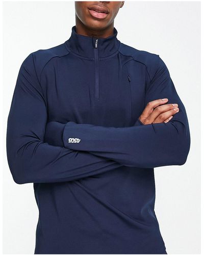 ASOS 4505 Icon Training Sweatshirt With 1/4 Zip - Blue