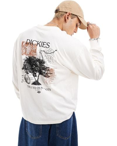 Dickies Kenbridge - maglietta a maniche lunghe sporco con stampa - Bianco