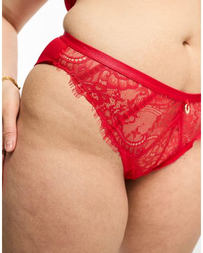 Simply Be Lace Brief - Red