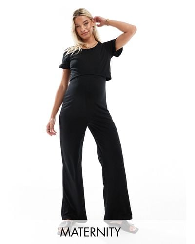 Mama.licious Mamalicious Maternity Double Layer Jumpsuit With Nursing Functionality - Blue