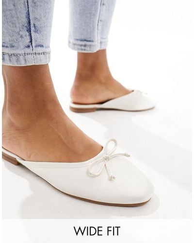 ASOS Wide Fit Lucia Mules - White