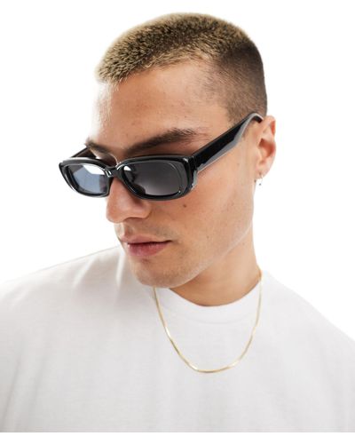 ASOS Slim Rectangle Sunglasses - Black