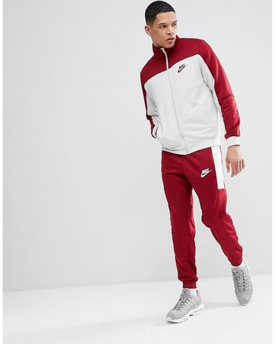 Nike Poly Tracksuit Set In Red 861774-677