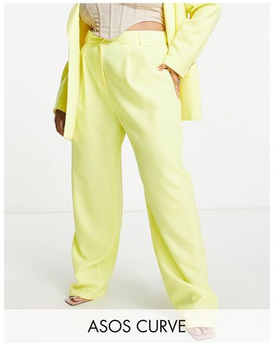 ASOS Asos Design Curve Dad Suit Trouser - Yellow