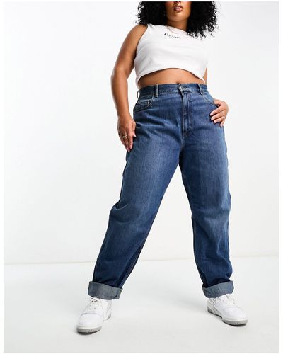 ASOS Asos design curve – lässig geschnittene mom-jeans - Blau