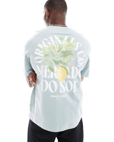 Jack & Jones Oversized T-shirt With Lemons Back Print - Green