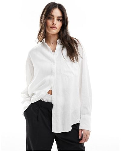 Tommy Hilfiger Oversized Linen Shirt - White