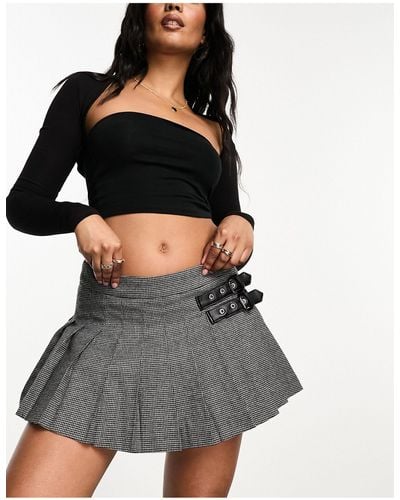 EDITED Pleated Micro Mini Skirt - Black