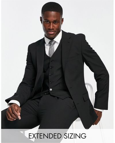 Noak Camden - giacca da abito premium super skinny nera elasticizzata - Nero