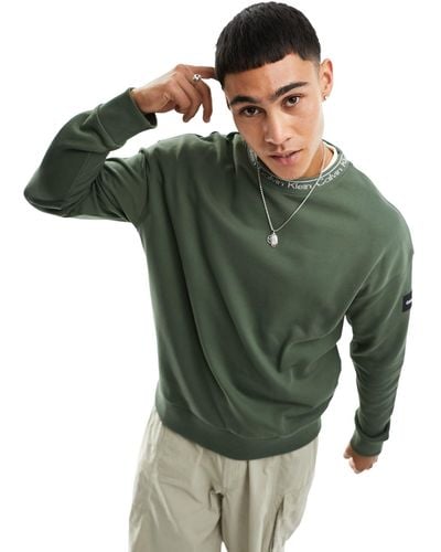 Calvin Klein Running Logo Comfort Sweatshirt - Green