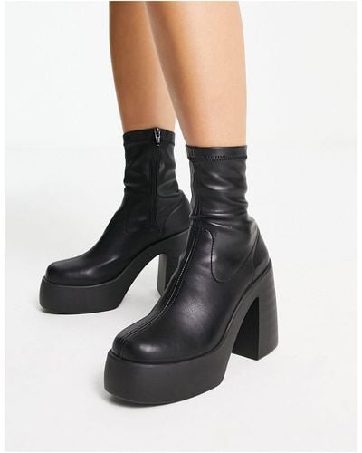 ASOS Ember High Heeled Sock Boots - Black