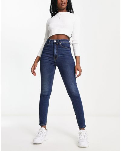 Stradivarius Super High Waist Skinny Jean - Blue