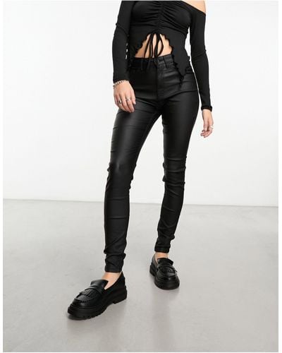 Noisy May Callie - Skinny Jeans Met Coating - Zwart