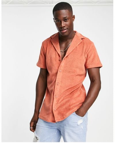 New Look – kurzärmliges frottee-hemd - Orange