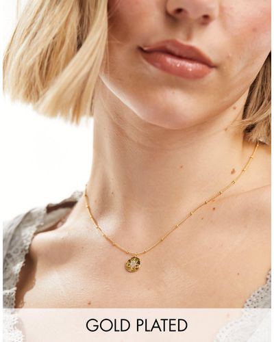 Orelia Collar con medalla efecto fundido chapado en oro - Neutro