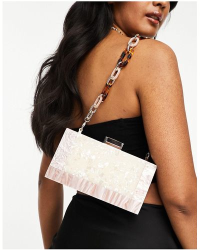 Ted Baker – plassie – kastige, transparente clutch - Schwarz