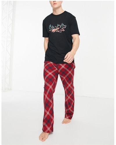 Chelsea Peers Pyjama à imprimé noël - carreaux s - Rouge