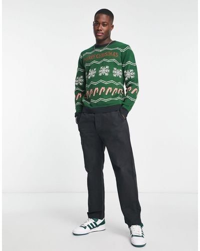 Only & Sons – festive – weihnachtlicher pullover - Grün