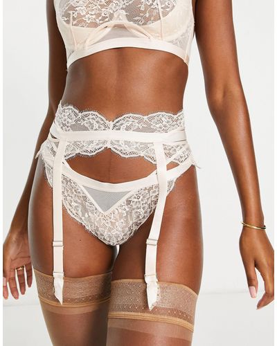 Hunkemöller Hunkemöller - madelyn - porte-jarretelles en dentelle - champagne - Neutre