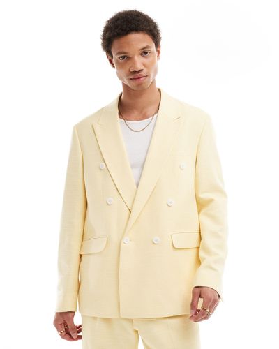 Viggo Lisandro - giacca da abito doppiopetto limone - Neutro
